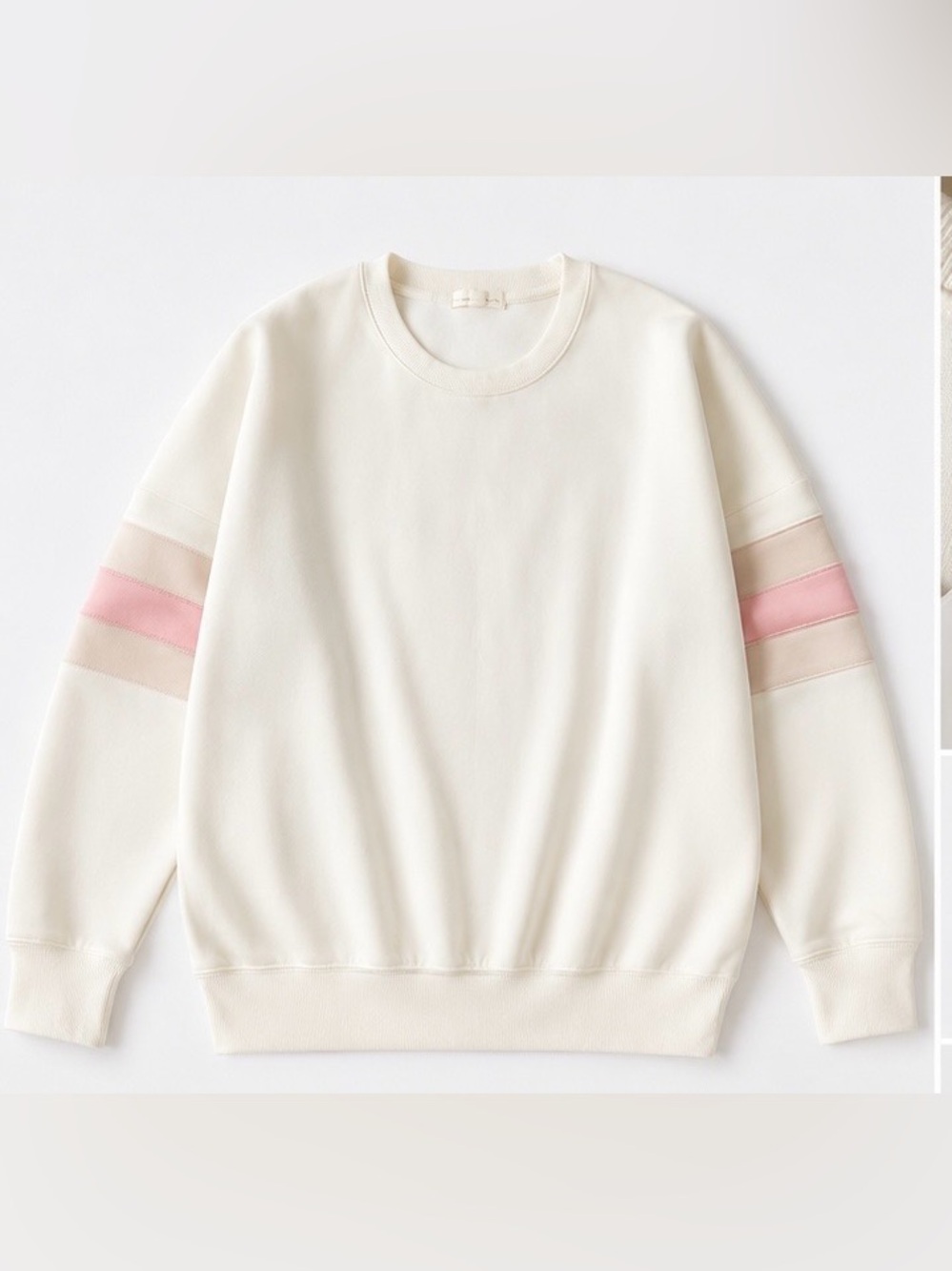 NWT Nine Britton Fable Scuba
Sweatshirt Off White Pink Stripe
Sleeve Large